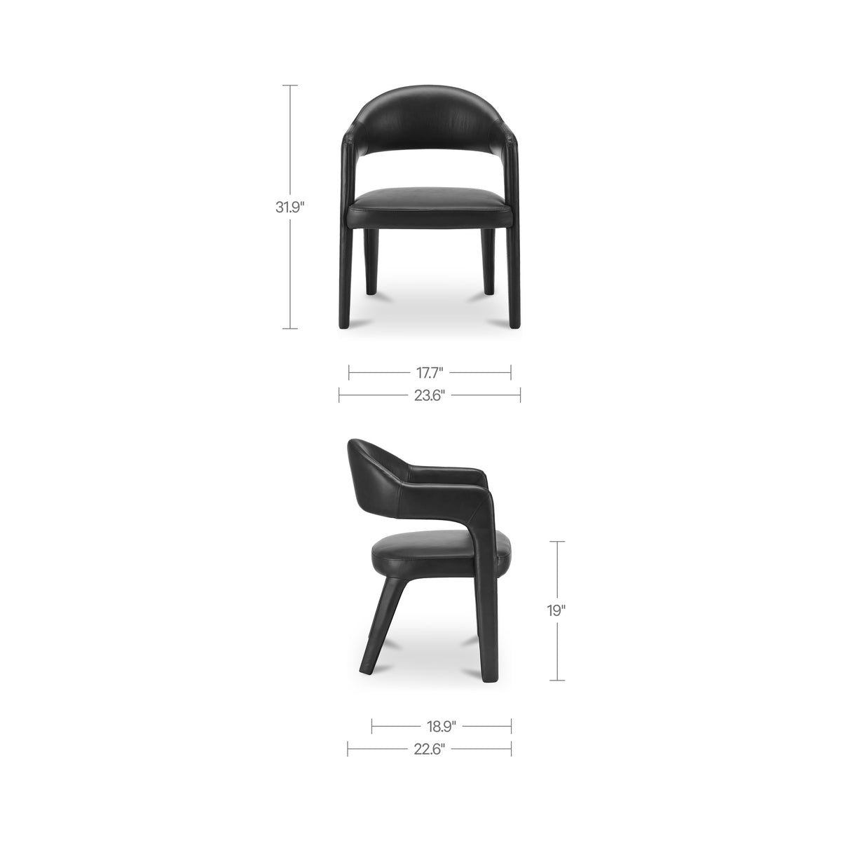 Martens Dining Chair Black Leather - image 3