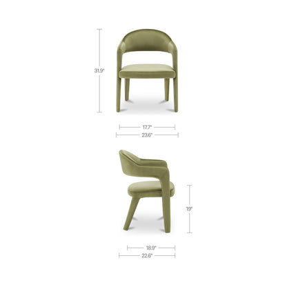 Martens Dining Chair Green Velvet - image 3