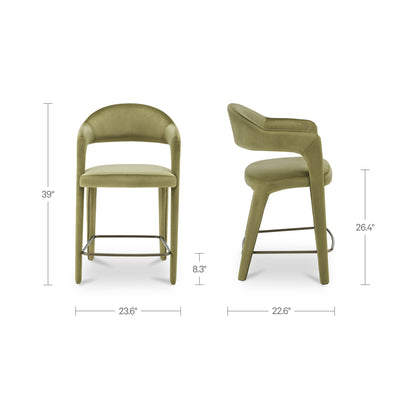 Martens Counter Stool Green Velvet - image 3