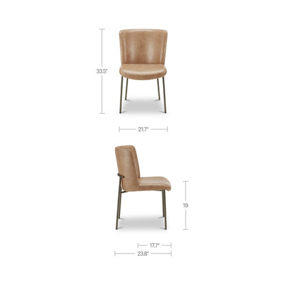 Early Dining Chair Tan Leather-Set of Two - image 3