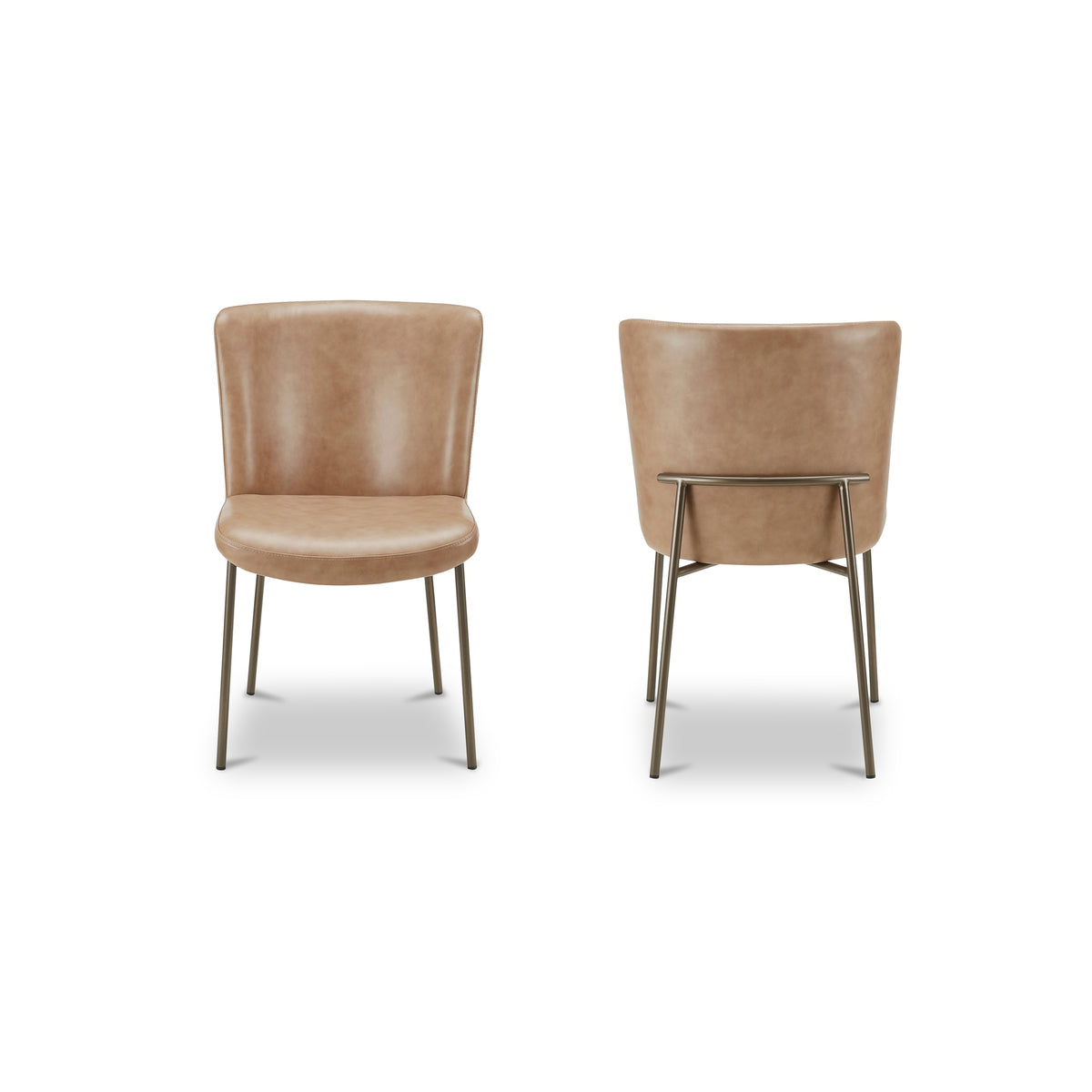 Early Dining Chair Tan Leather-Set of Two - image 7 part 2