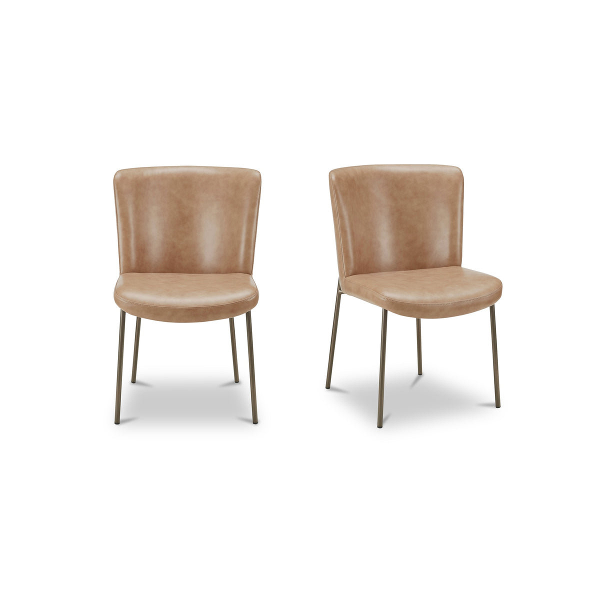 Early Dining Chair Tan Leather-Set of Two - image 1
