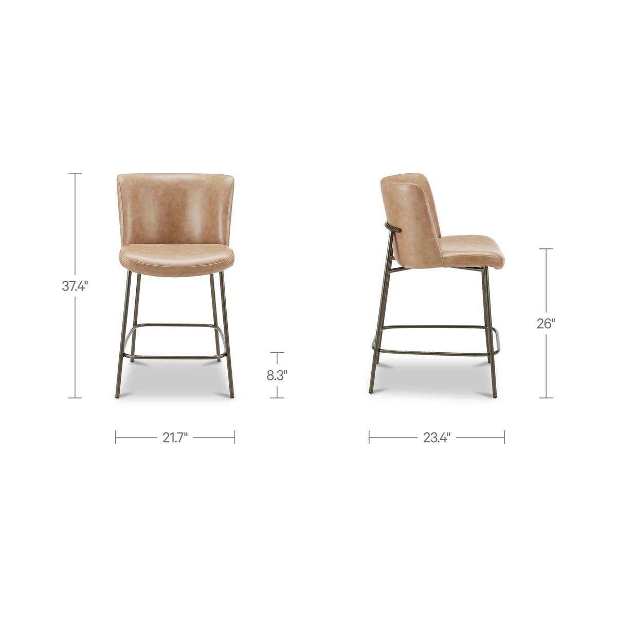 Early Counter Stool Tan Leather - image 3