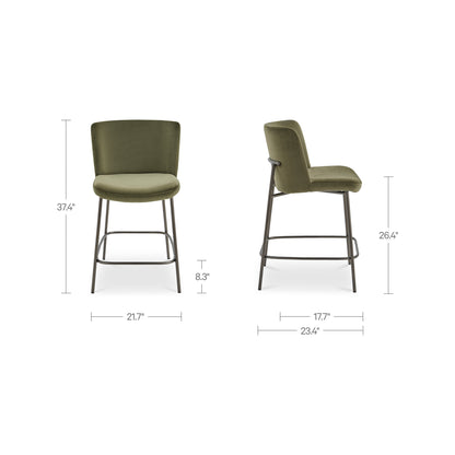 Early Counter Stool Faux Green Mohair view 9