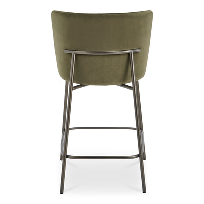 Early Counter Stool Faux Green Mohair view 5