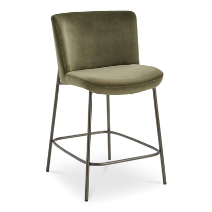 Early Counter Stool Faux Green Mohair view 3