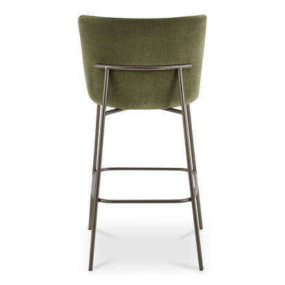 Early Bar Stool Faux Green Mohair view 5