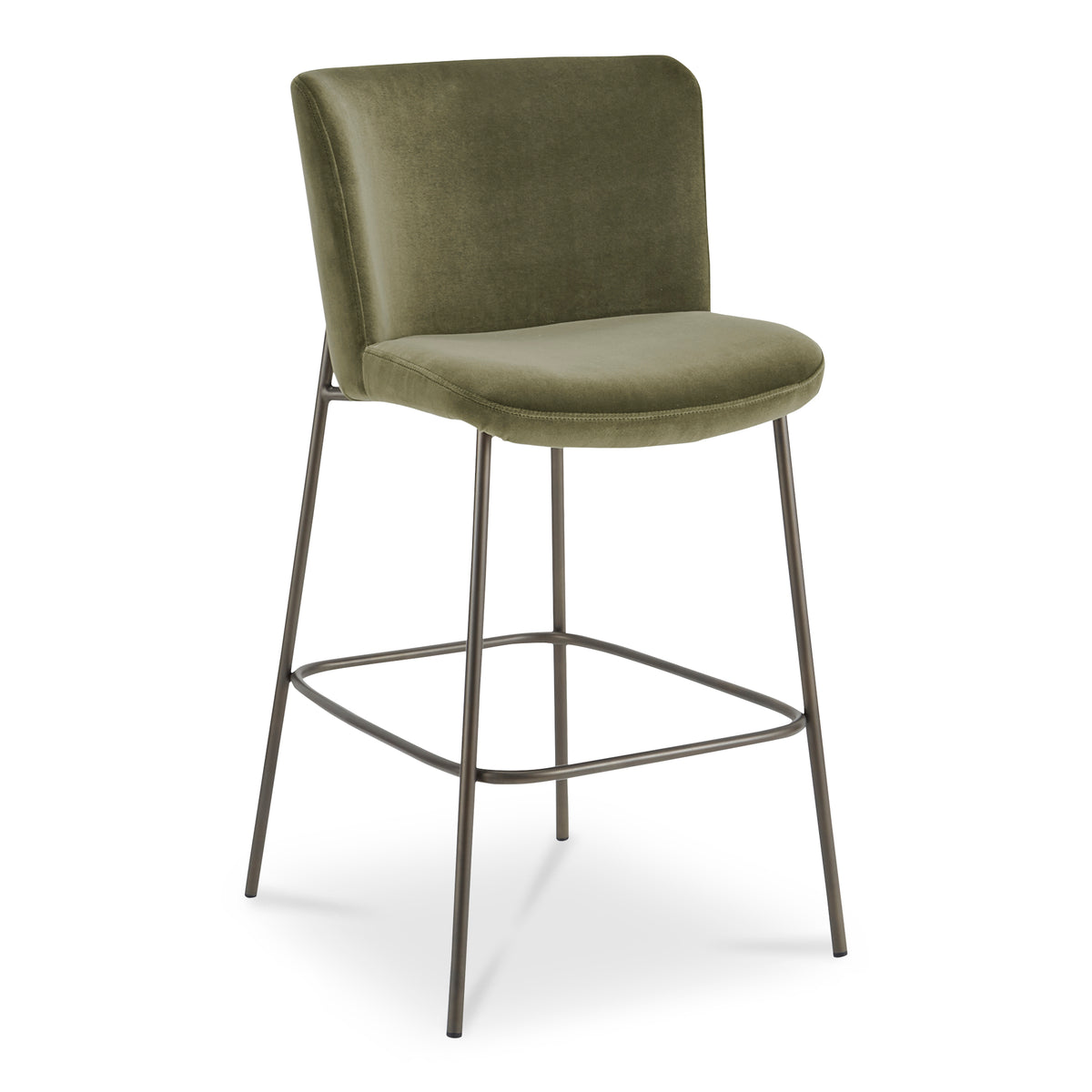 Early Bar Stool Faux Green Mohair view 3