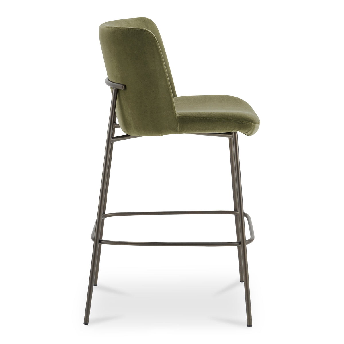 Early Bar Stool Faux Green Mohair view 4