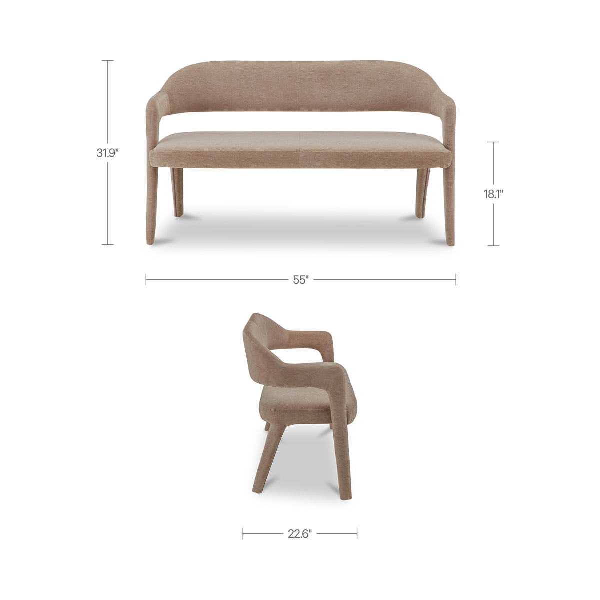 Martens Dining Bench Camel - image 3