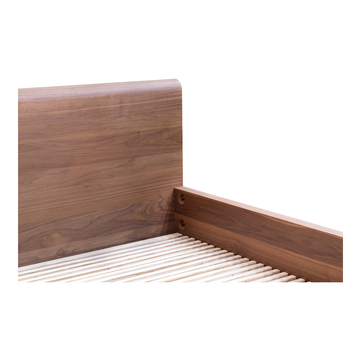 Round Off Queen Bed Walnut Brown - image 8