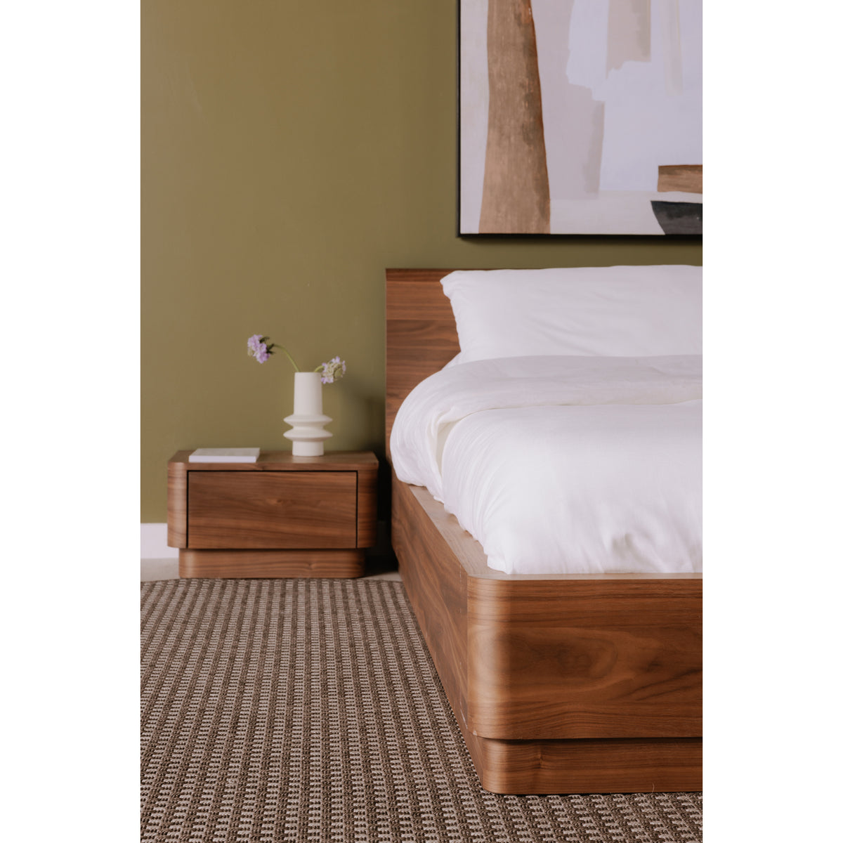 Round Off Queen Bed Walnut Brown - lifestyle image