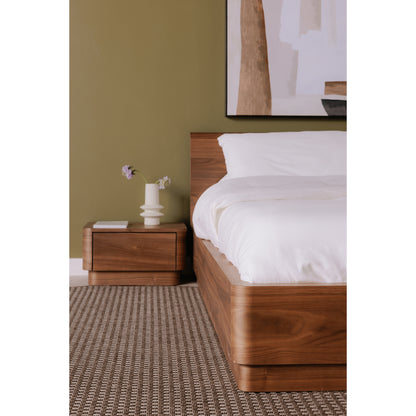 Round Off Queen Bed Walnut Brown - lifestyle image