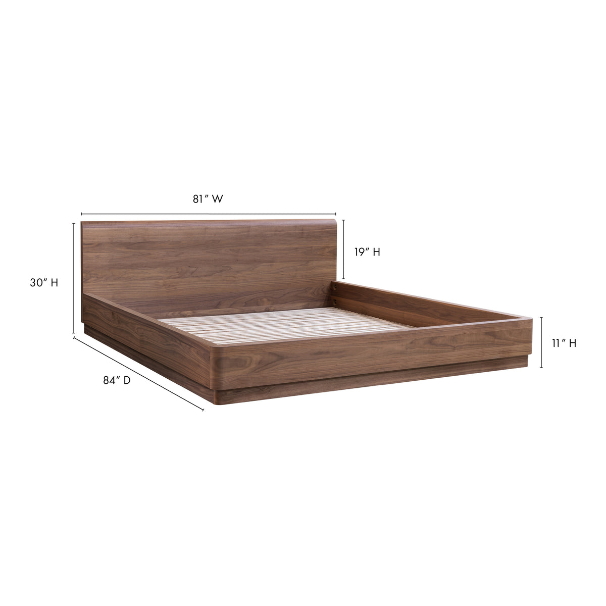 Round Off King Bed Walnut Brown - image 13