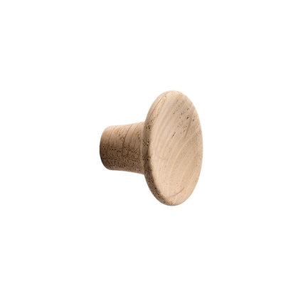 Unlacquered Oak Wood "Tuba" Cabinet Knob and Drawer Pulls.