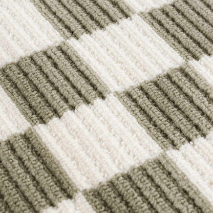 Kaysar Olive Green Checkered Washable Area Rug