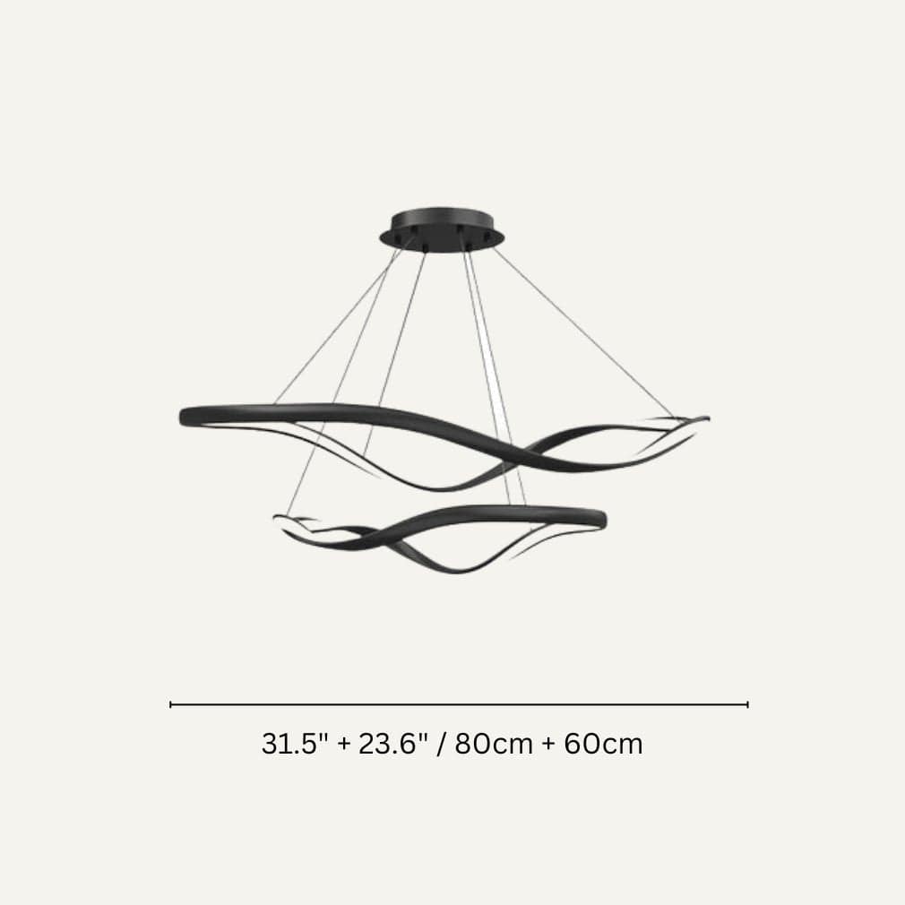 Residence Supply B - Black - 2 Rings - 31.5" + 23.6" / 80cm + 60cm - 98W / Warm White (3000K) Aaliyah Chandelier