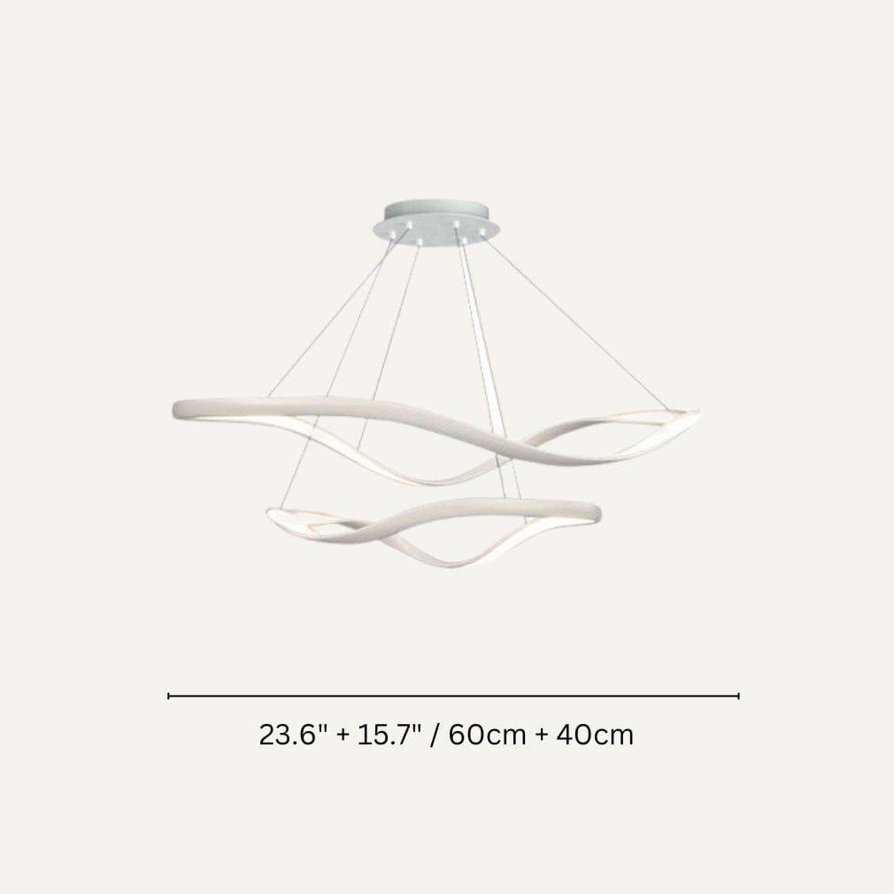 Residence Supply B - White - 2 Rings - 23.6" + 15.7" / 60cm + 40cm - 70W / Warm White (3000K) Aaliyah Chandelier