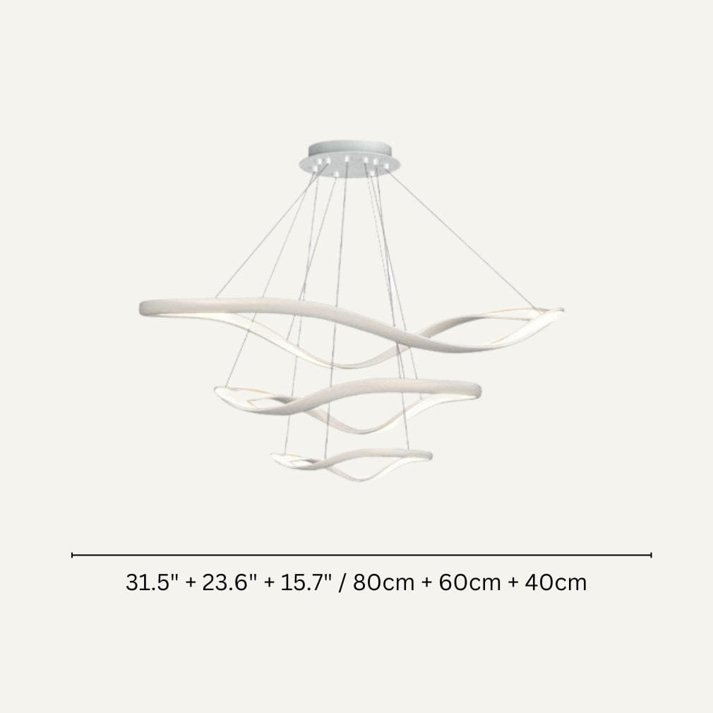Residence Supply B - White - 3 Rings - 31.5" + 23.6" + 15.7" / 80cm + 60cm + 40cm - 126W / Warm White (3000K) Aaliyah Chandelier