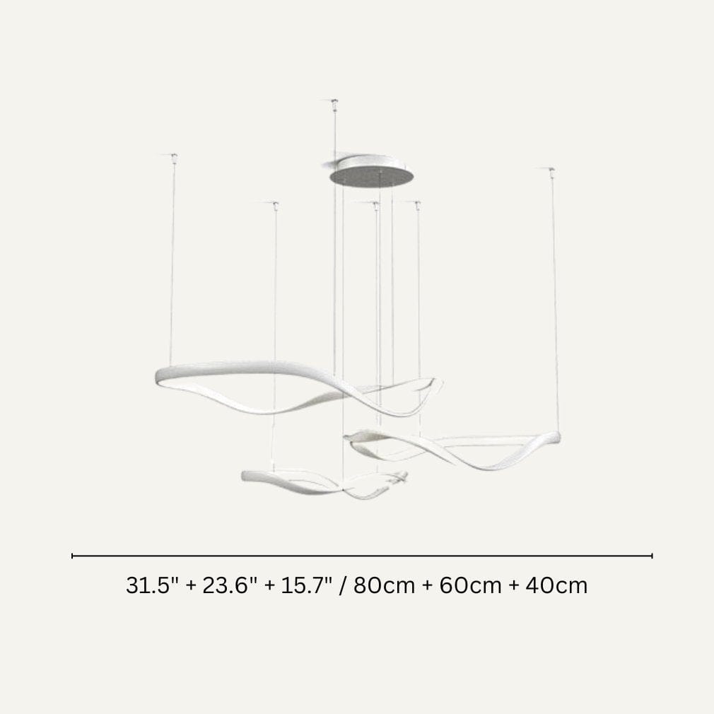 Residence Supply A - White - 3 Rings - 31.5" + 23.6" + 15.7" / 80cm + 60cm + 40cm - 126W / Warm White (3000K) Aaliyah Chandelier