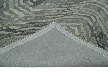 Abstract Modern Hand Tufted 2x3, 3x5, 5x8, 6x9, 8x10 and 9x12 Woolen Beige, Silver and Gray Area Rug | MIR3.