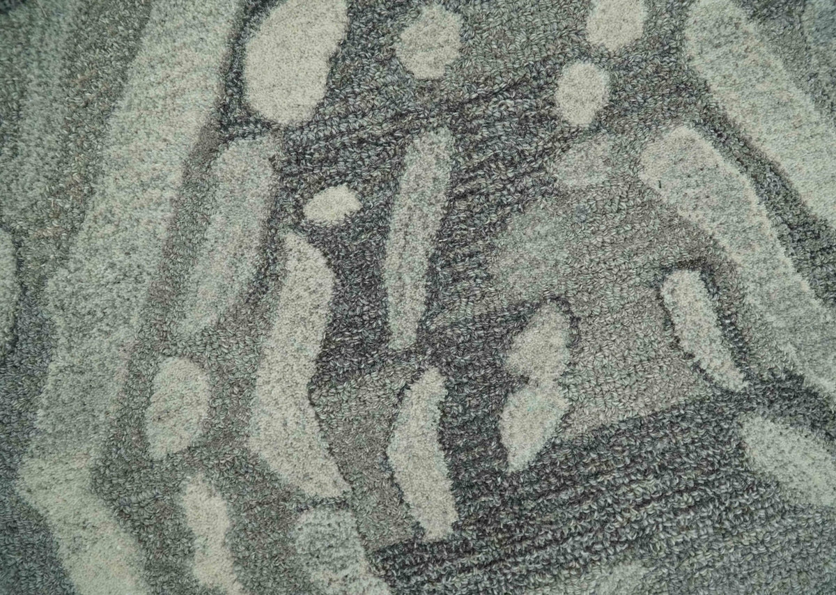 Abstract Modern Hand Tufted 2x3, 3x5, 5x8, 6x9, 8x10 and 9x12 Woolen Beige, Silver and Gray Area Rug | MIR3.