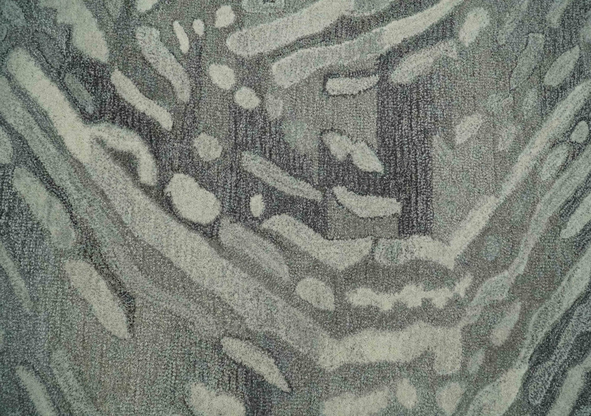 Abstract Modern Hand Tufted 2x3, 3x5, 5x8, 6x9, 8x10 and 9x12 Woolen Beige, Silver and Gray Area Rug | MIR3.