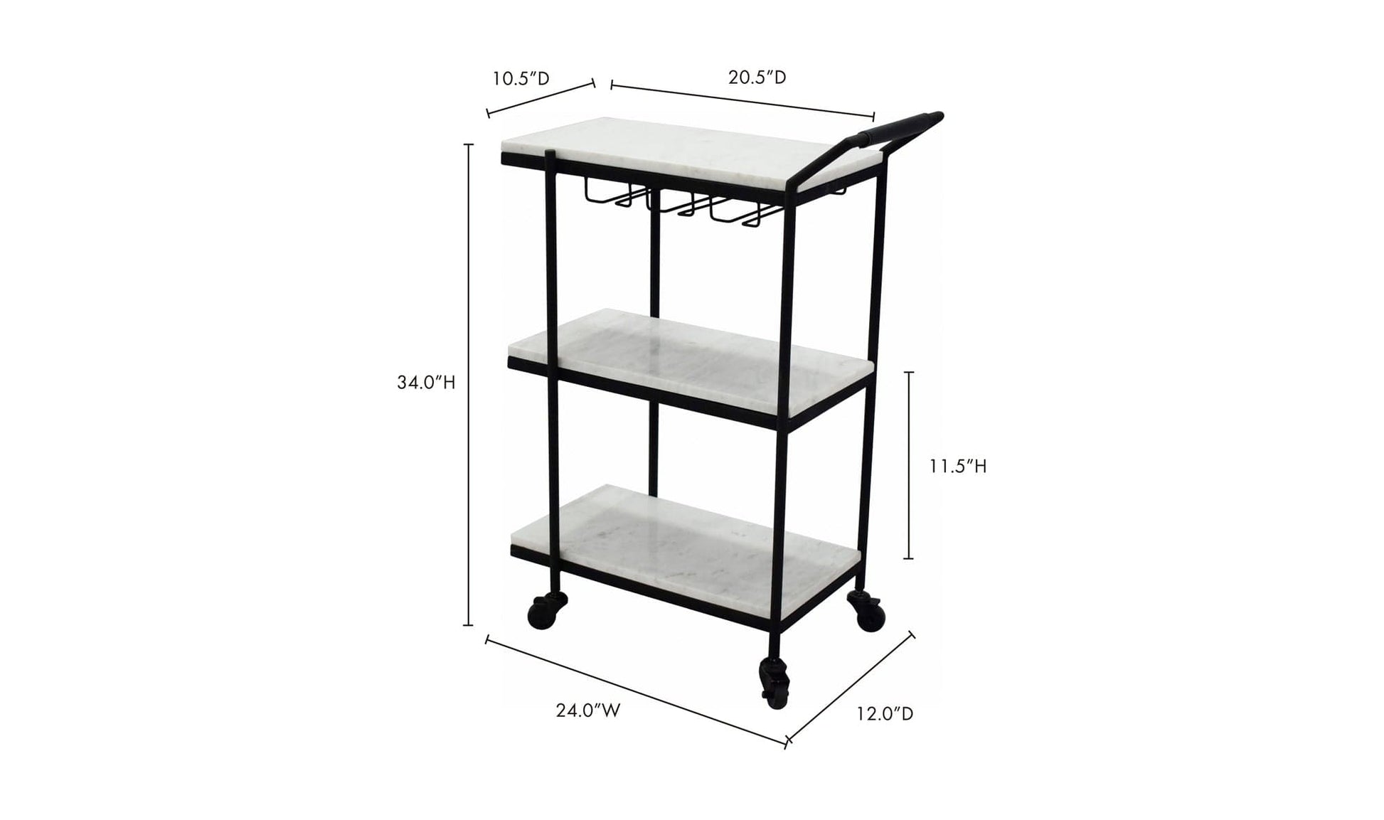 The Carpentry Shop Co. After Hours Bar Cart White After Hours Bar Cart White