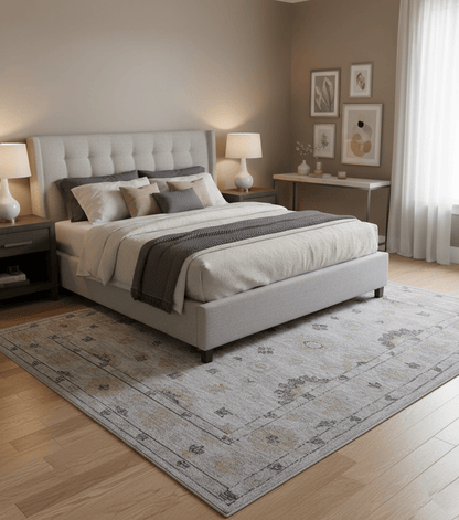 Alexa Custom Made Traditional Oushak Beige Hand Tufted wool rug.