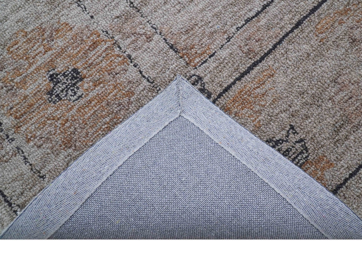 Alexa Custom Made Traditional Oushak Beige Hand Tufted wool rug.