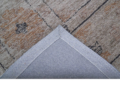 Alexa Custom Made Traditional Oushak Beige Hand Tufted wool rug.