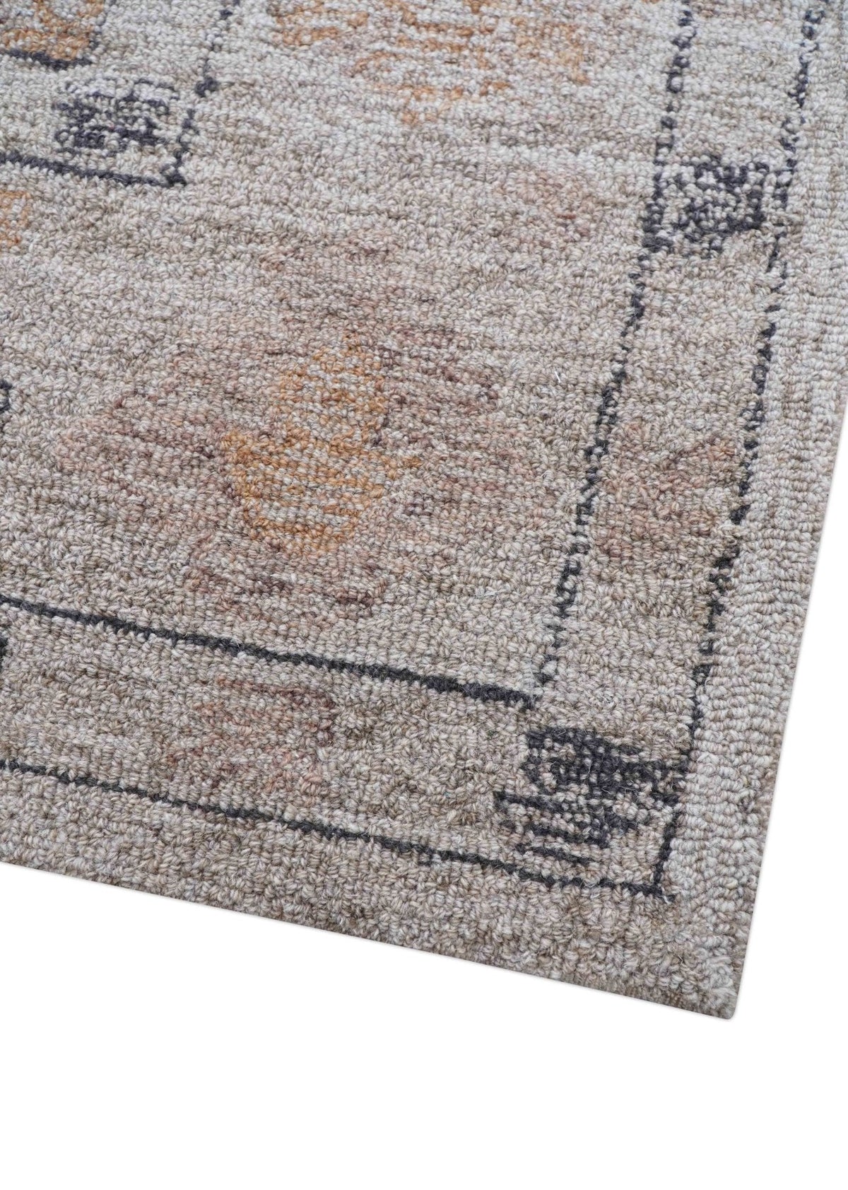 Alexa Custom Made Traditional Oushak Beige Hand Tufted wool rug.