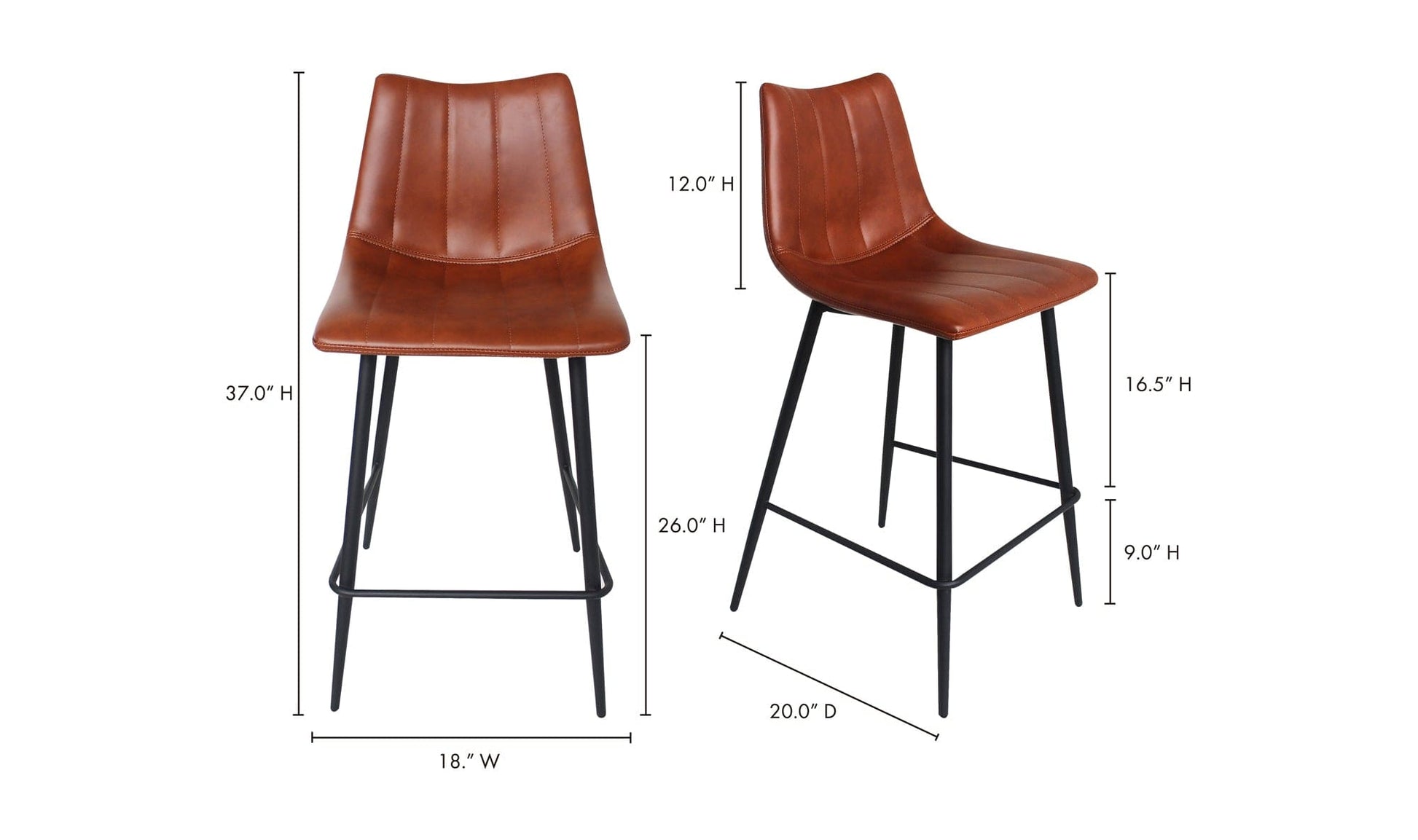 The Carpentry Shop Co. ALIBI COUNTER STOOL BROWN-M2 ALIBI COUNTER STOOL BROWN-M2