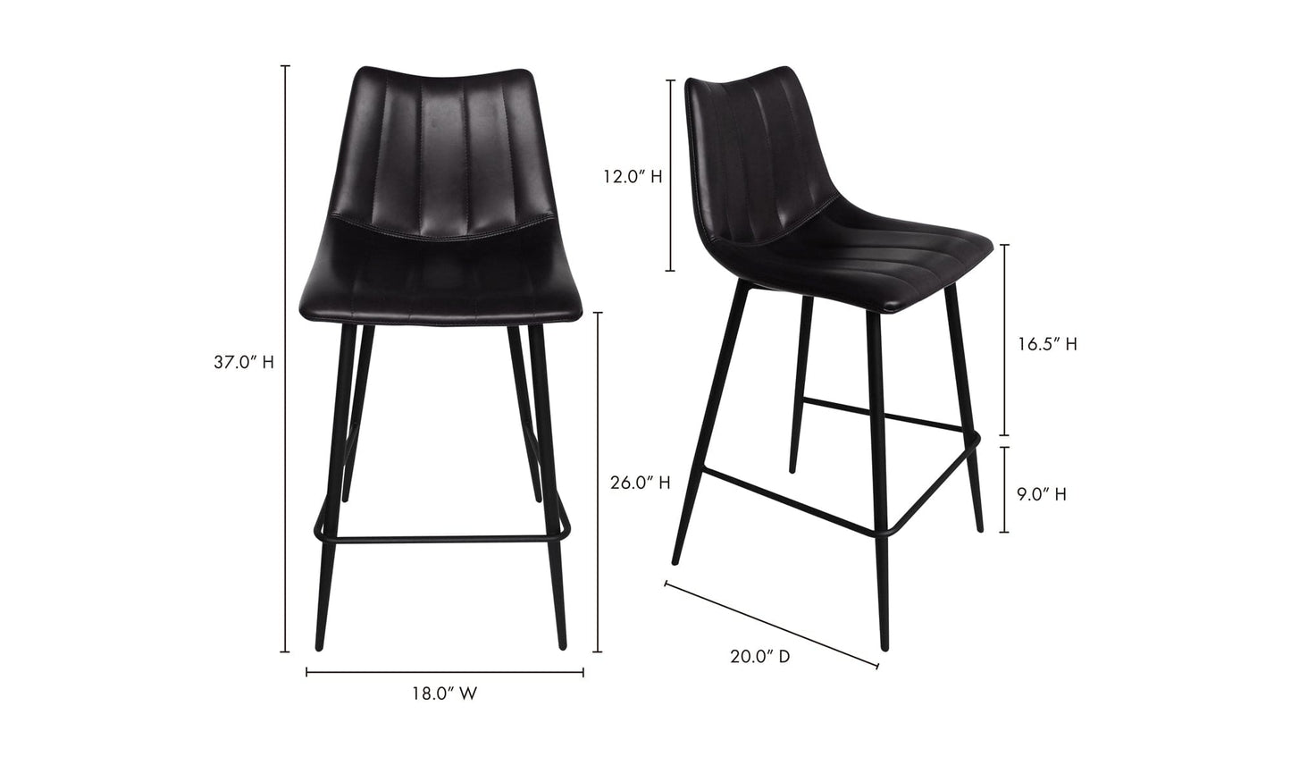 The Carpentry Shop Co. ALIBI COUNTER STOOL MATTE BLACK-M2 ALIBI COUNTER STOOL MATTE BLACK-M2