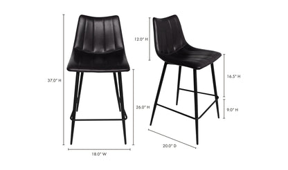 The Carpentry Shop Co. ALIBI COUNTER STOOL MATTE BLACK-M2 ALIBI COUNTER STOOL MATTE BLACK-M2