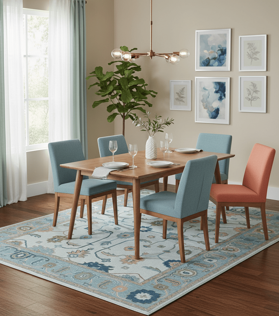 Allure Custom Made Ivory And Blue Traditional Oushak Hand Tufted Wool Rug.