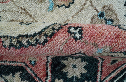 Allure Custom Made Turkish Design Beige Hand Knotted Wool Rug.