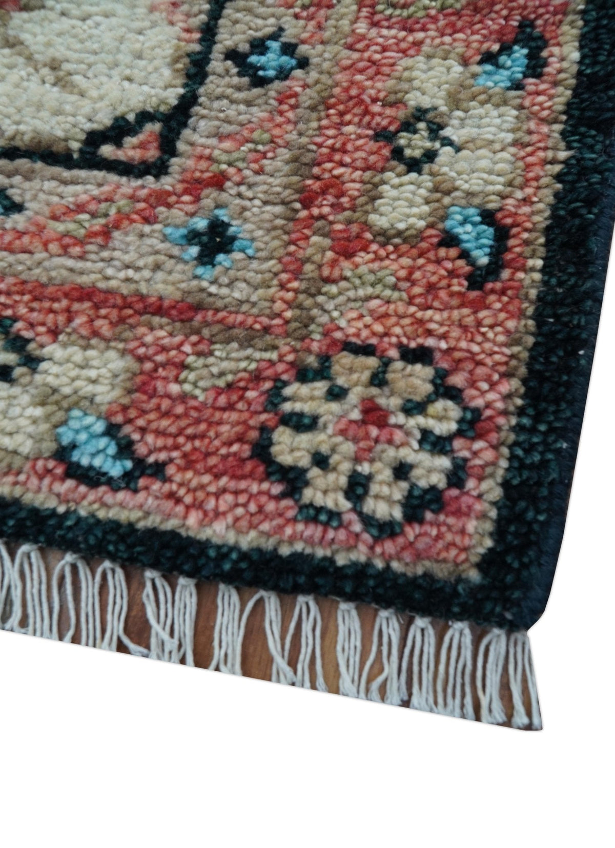 Allure Custom Made Turkish Design Beige Hand Knotted Wool Rug.