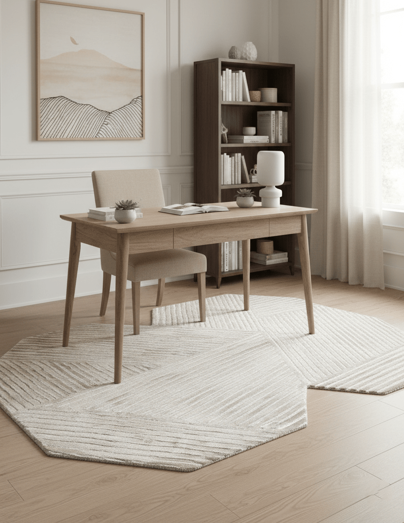 Amber Modern Geometrical Beige Hand Tufted Wool Rug