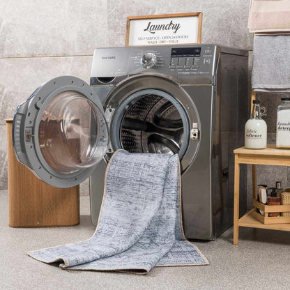 Barny Gray Blue Washable Rug - Clearance.