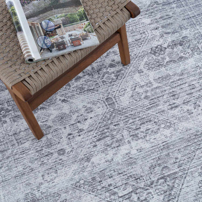 Barny Gray Blue Washable Rug - Clearance.
