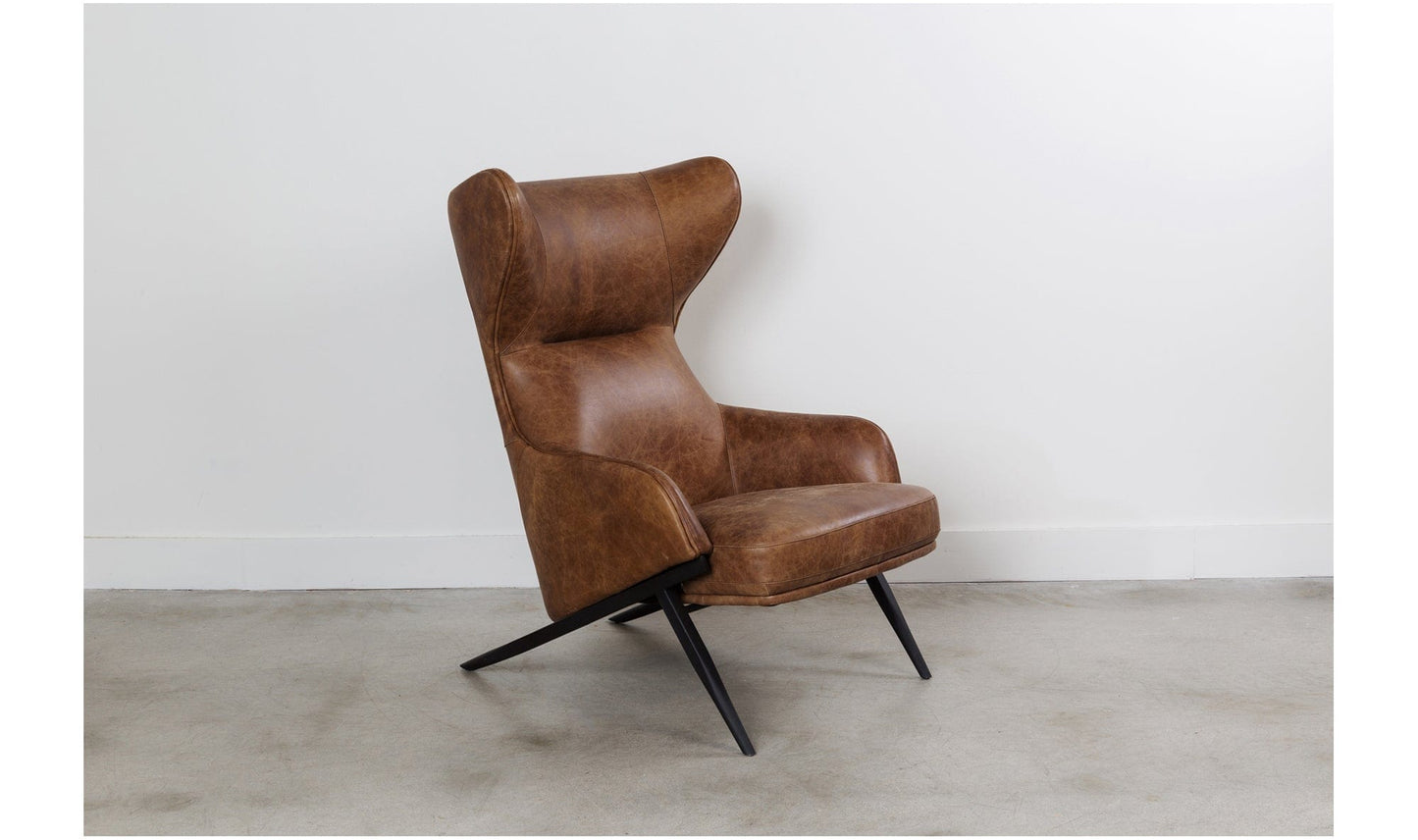 The Carpentry Shop Co. AMOS LEATHER ACCENT CHAIR OPEN ROAD BROWN LEATHER AMOS LEATHER ACCENT CHAIR OPEN ROAD BROWN LEATHER