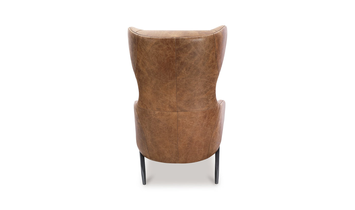The Carpentry Shop Co. AMOS LEATHER ACCENT CHAIR OPEN ROAD BROWN LEATHER AMOS LEATHER ACCENT CHAIR OPEN ROAD BROWN LEATHER