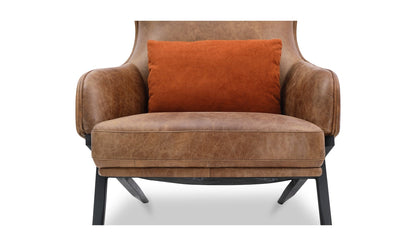 The Carpentry Shop Co. AMOS LEATHER ACCENT CHAIR OPEN ROAD BROWN LEATHER AMOS LEATHER ACCENT CHAIR OPEN ROAD BROWN LEATHER