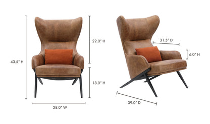 The Carpentry Shop Co. AMOS LEATHER ACCENT CHAIR OPEN ROAD BROWN LEATHER AMOS LEATHER ACCENT CHAIR OPEN ROAD BROWN LEATHER