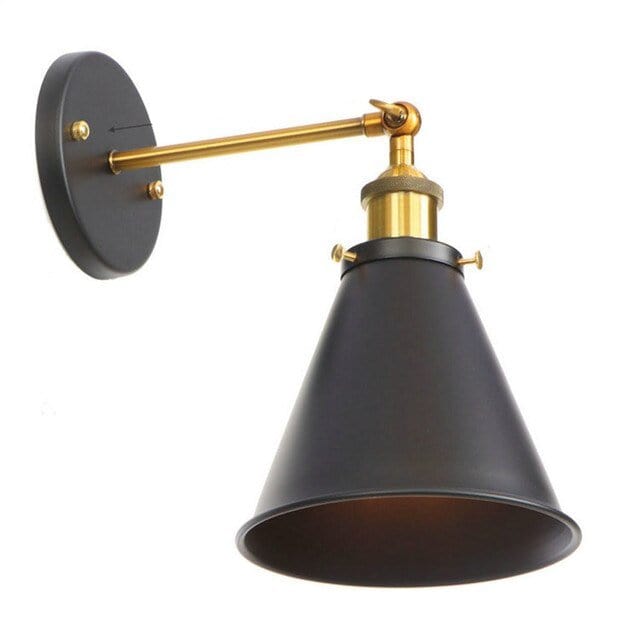 Residence Supply Black and Gold Narrow Cone / 4W Ancien Wall Lamp