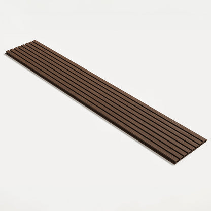 Exterior Wood-Look Composite Slat Panels.