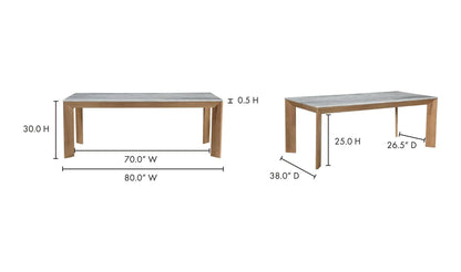 Moe's ANGLE MARBLE DINING RECTANGULAR TABLE