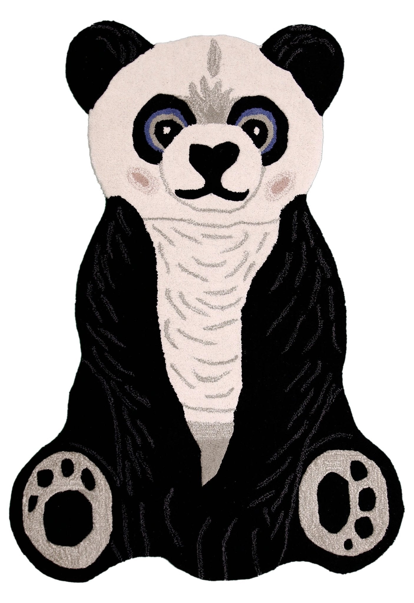 Animal Black Panda Hand Tufted 3x5 Wool Area Rug