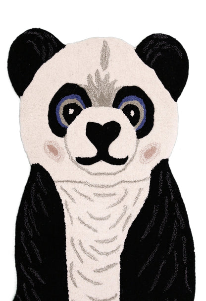Animal Black Panda Hand Tufted 3x5 Wool Area Rug